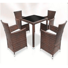 5PCS Rattan Garten-Esszimmermöbel-Satz